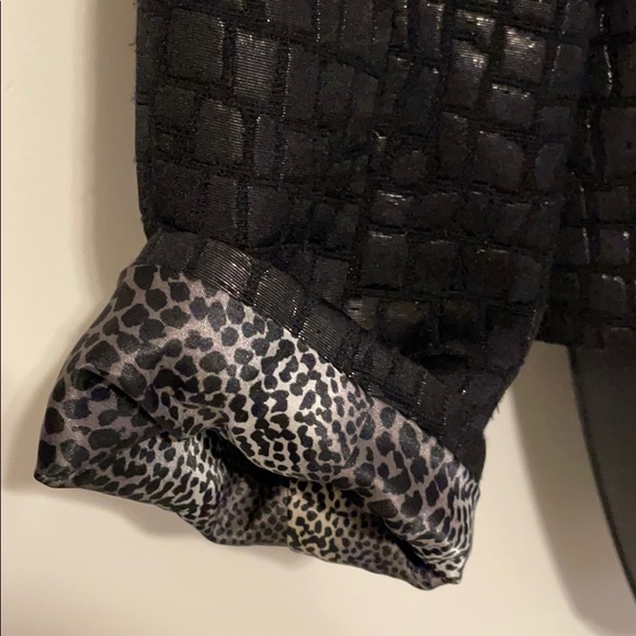 Chico’s Black Croc Embossed Nehru Jacket - Picture 9 of 13